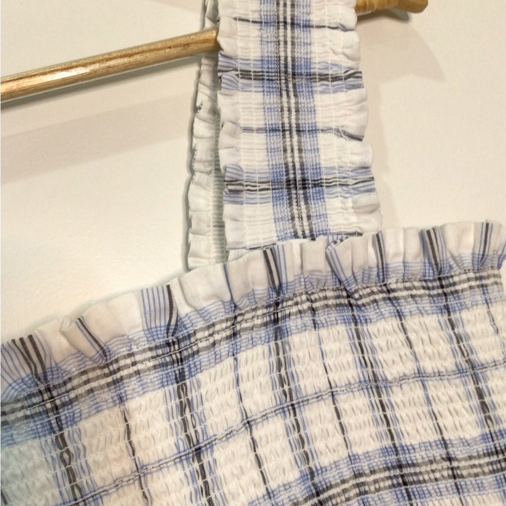 Eliza J White and Light Blue Plaid Midi Dress 10 - Picture 5 of 8